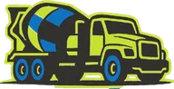 Medina Concrete LLC logo: a ready-mix truck in blue and lime green